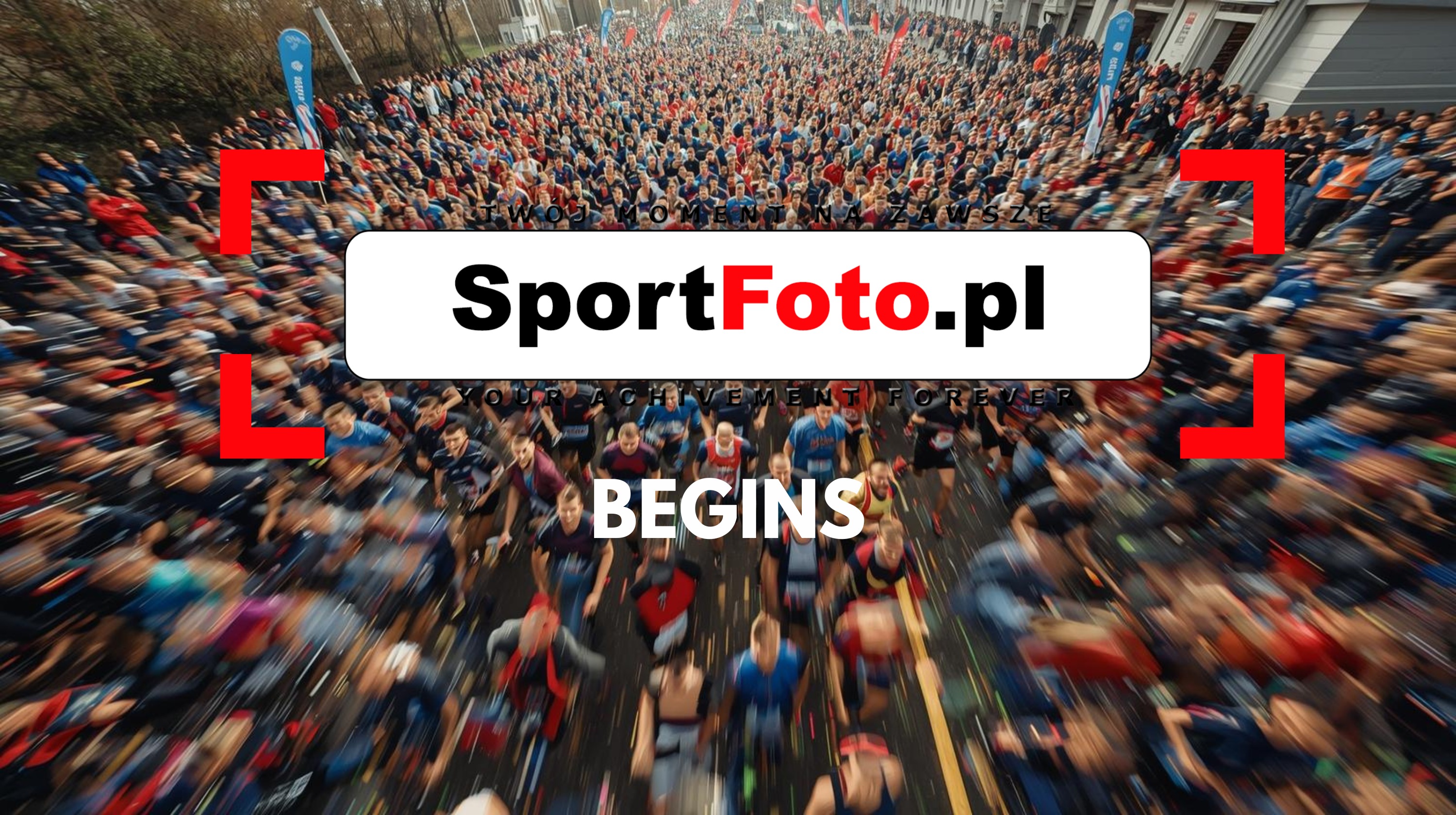 Tłum biegaczy na starcie